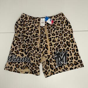 Pro Standard Miami Marlins Short Luxury Athletic Collection Leopard Mens Large